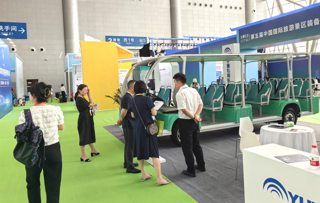 壹定发锂电观光车“爬坡王”重磅亮相第五届中国国际旅游景区装备博览会！